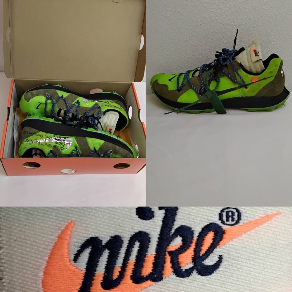 Nike Zoom Kiger 5 Off-White Sneakers Men's 12.5 Electric Green W Box #J5206